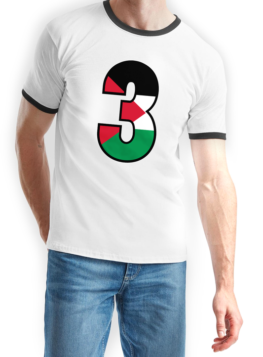 Retro Ringer T-Shirt White & Black  S-3XL Code: RRTWB-165