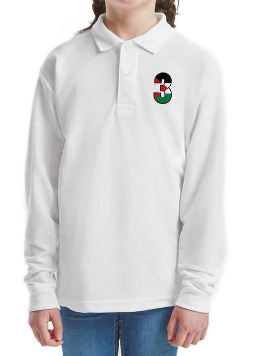 Kids Long Sleeve Polycotton Polo White 3-4yrs to 14-15yrs Code: KLSPW-180