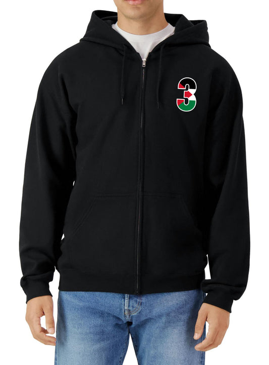 Midweight Fleece Zip Hoodie Sweatshirt  Black S-4XL Code: MFZHB-285