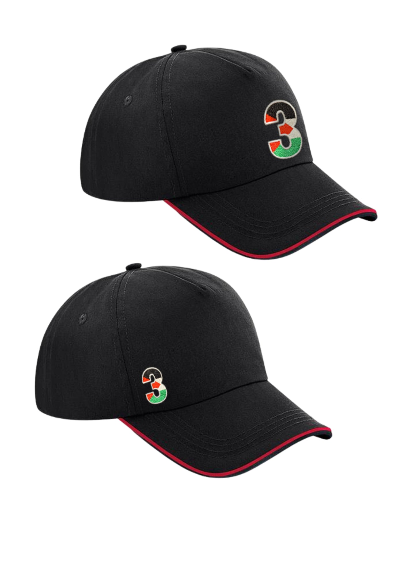 Piped 5-Panel Performance Cap Black/Classic Red Code: P5PCBR-01